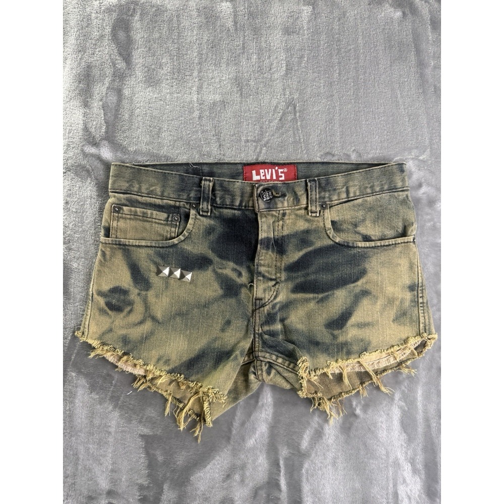 Womens Levis 511 Skinny Regular Cut Shorts Tie Dye Distressed - Waist Size 31"